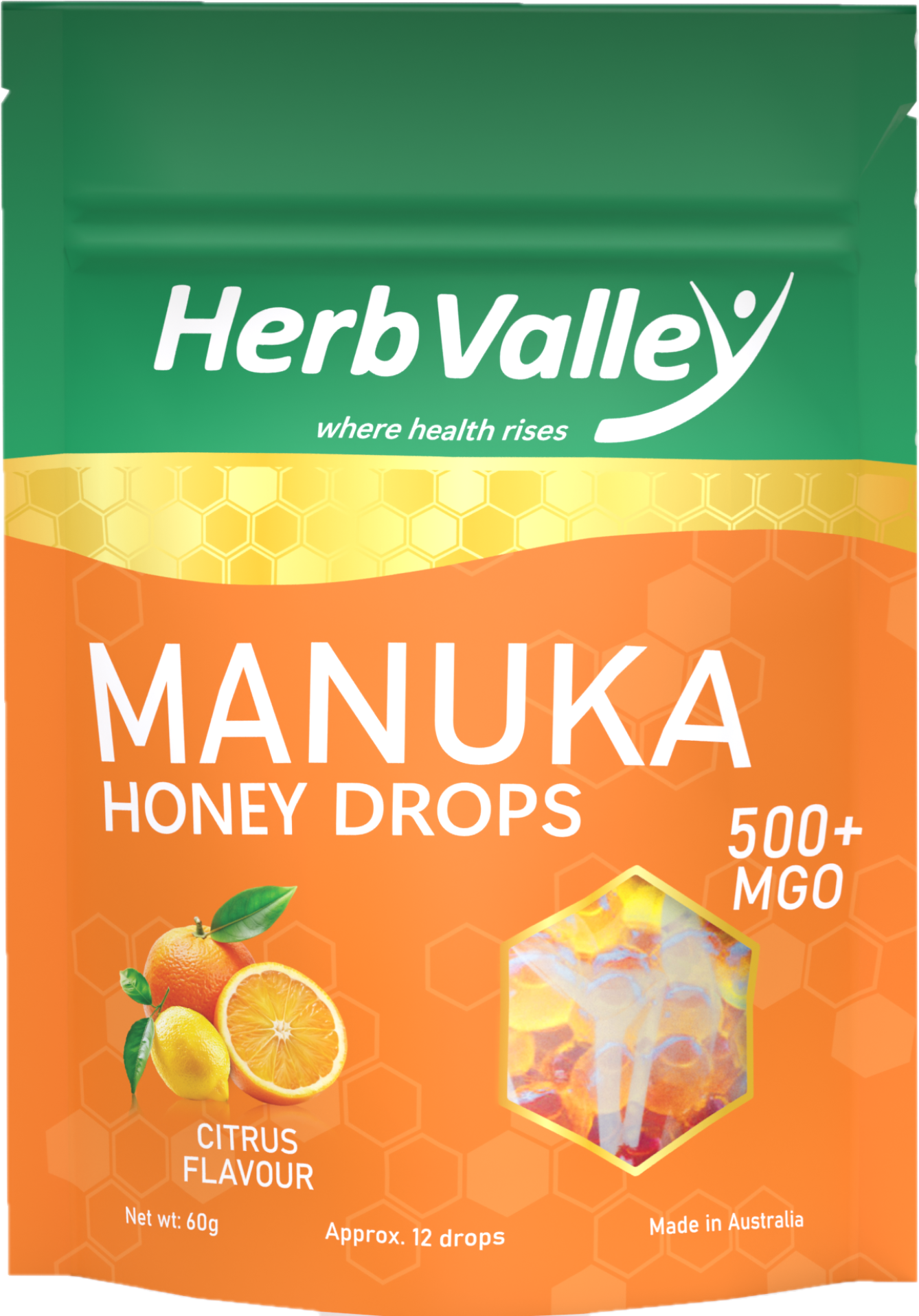 HV Manuka Honey MGO 500 + Drops - Citrus 高浓度麦卢卡蜂蜜MGO 500 +